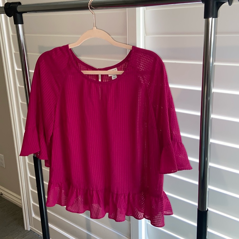 “a new day” EUC Semi sheer blouse - Picture 3 of 9